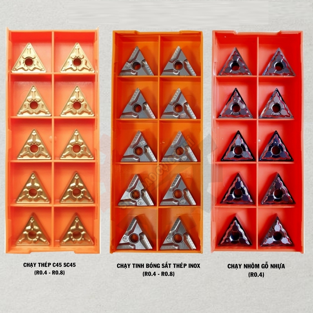 Mảnh chíp tiện TNMG16 góc mũi R04, R08 Nhật Bản chạy gang, sắt thép, inox, nhôm gỗ nhựa, tinh bóng