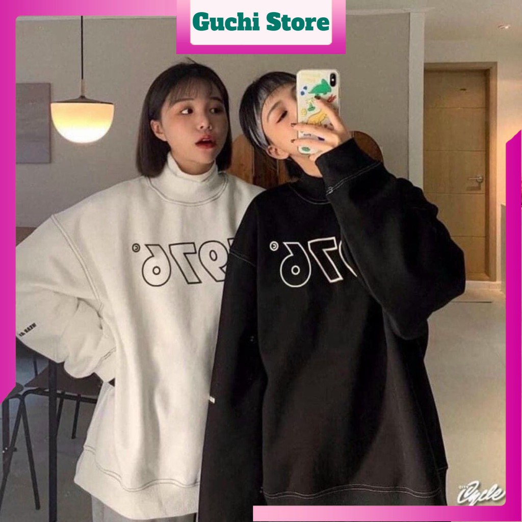 Áo sweater 1979 dài tay trơn unisex dưới 80kg