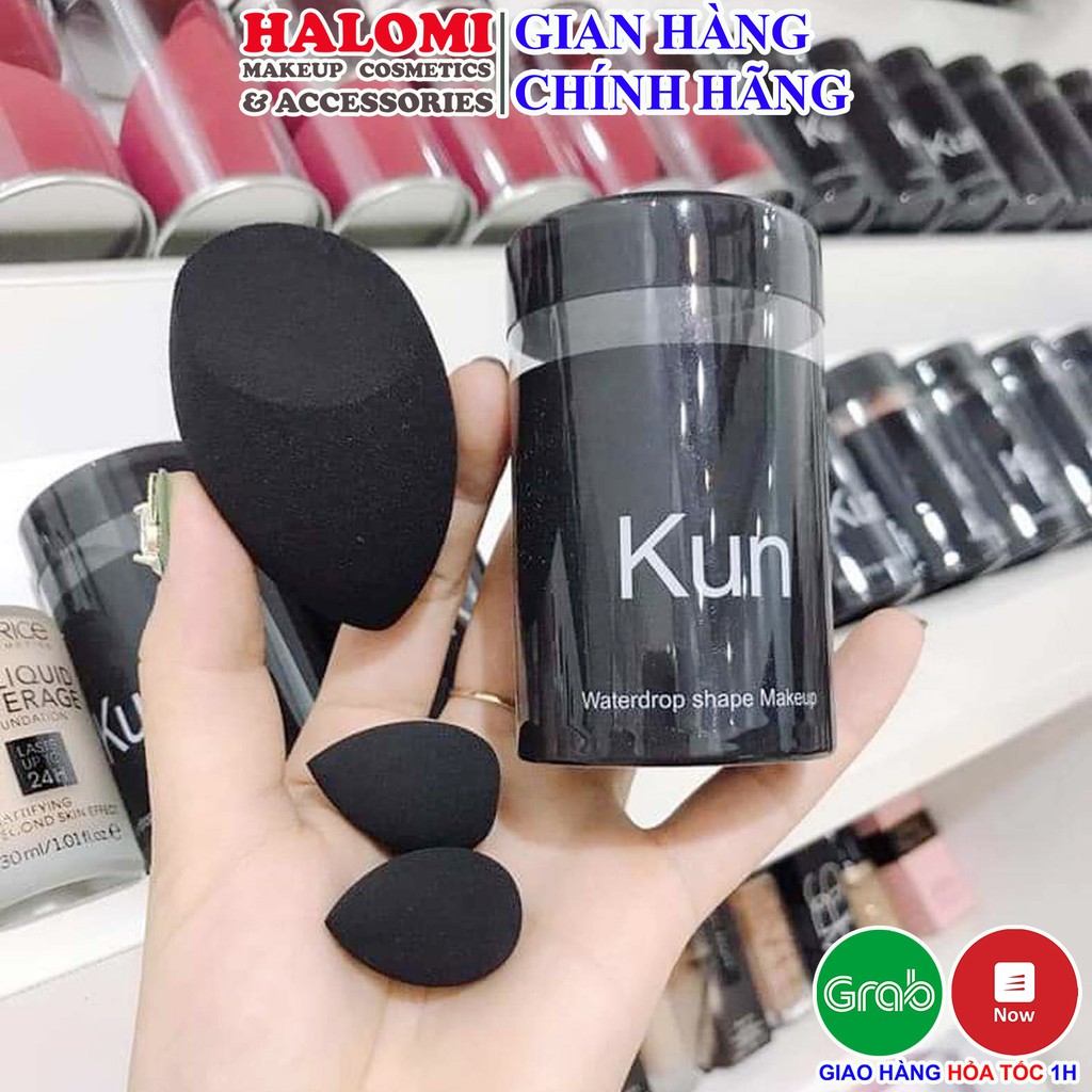 Bông mút tán nền Kun set gồm 3 chiếc siêu mịn bám phấn HALOMI