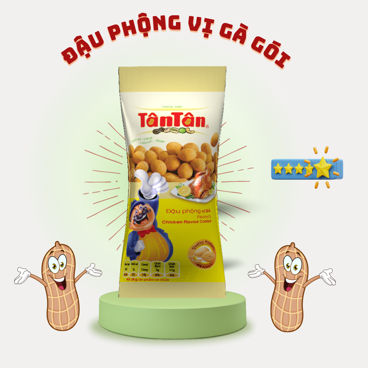 1 gói đậu phộng vị gà tân tân 28g