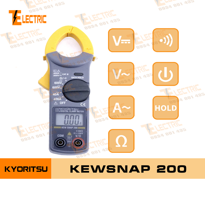 Kyoritsu kewsnap 200 ampe kìm đo điện đo dòng điện ac 400a kyoritsu kewsnap kn 200