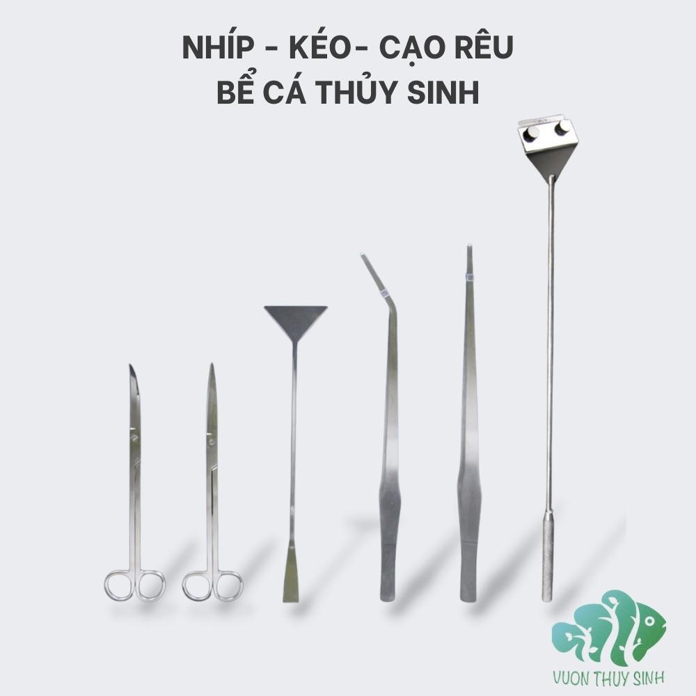 Nhíp trồng cây thủy sinh, kéo tỉa cây thủy sinh, cạo rêu inox