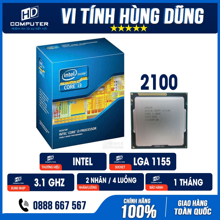 Cpu socket 1155, i3 2100, i3 2120, i3 2130, i3 3210, i3 3220, i3 3240 chạy main h61 b75 giá rẻ
