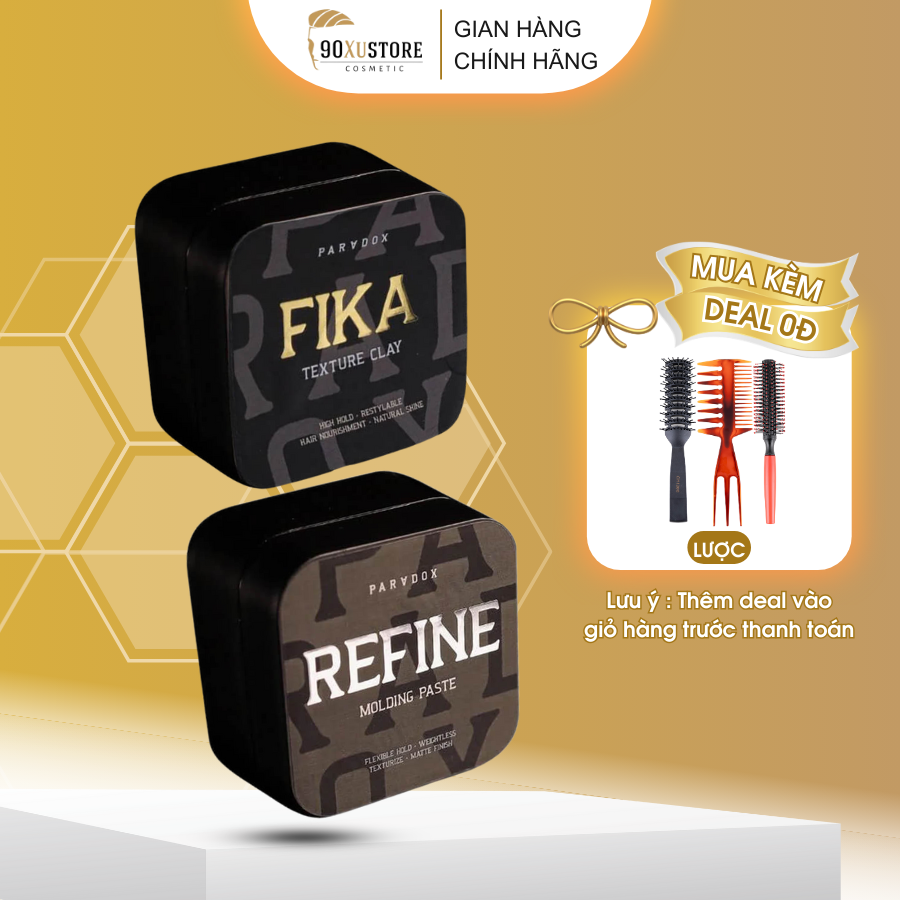 Sáp vuốt tóc nam Fika Texture Clay , Refine Molding Paste , Rebrand Version by PARADOX , giữ nếp tóc , tạo kiểu tóc