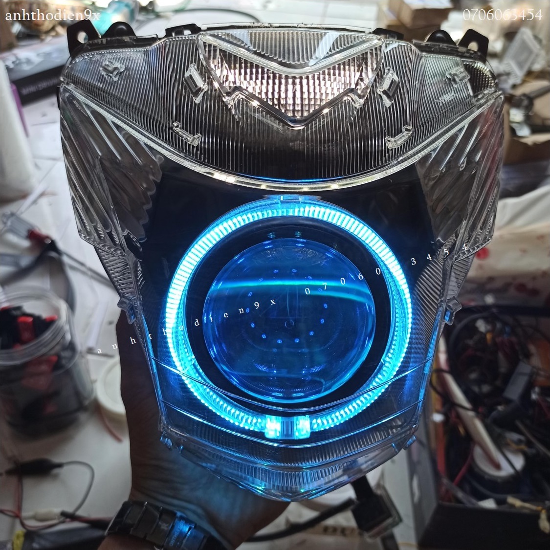 Choá satria lên sẵn bi led redpro2.0, kenzo s500 6000k | anhthodien9x