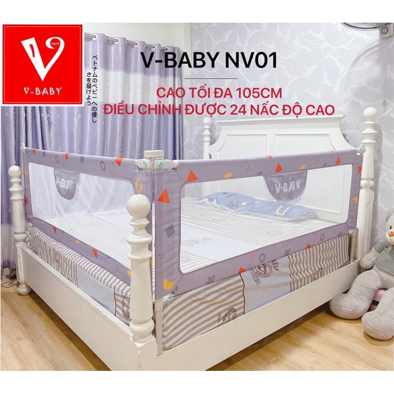 Thanh chắn giường Nhật Bản V-BABY NV01 N1 hàng cao cấp - 1 hộp 1 thanh