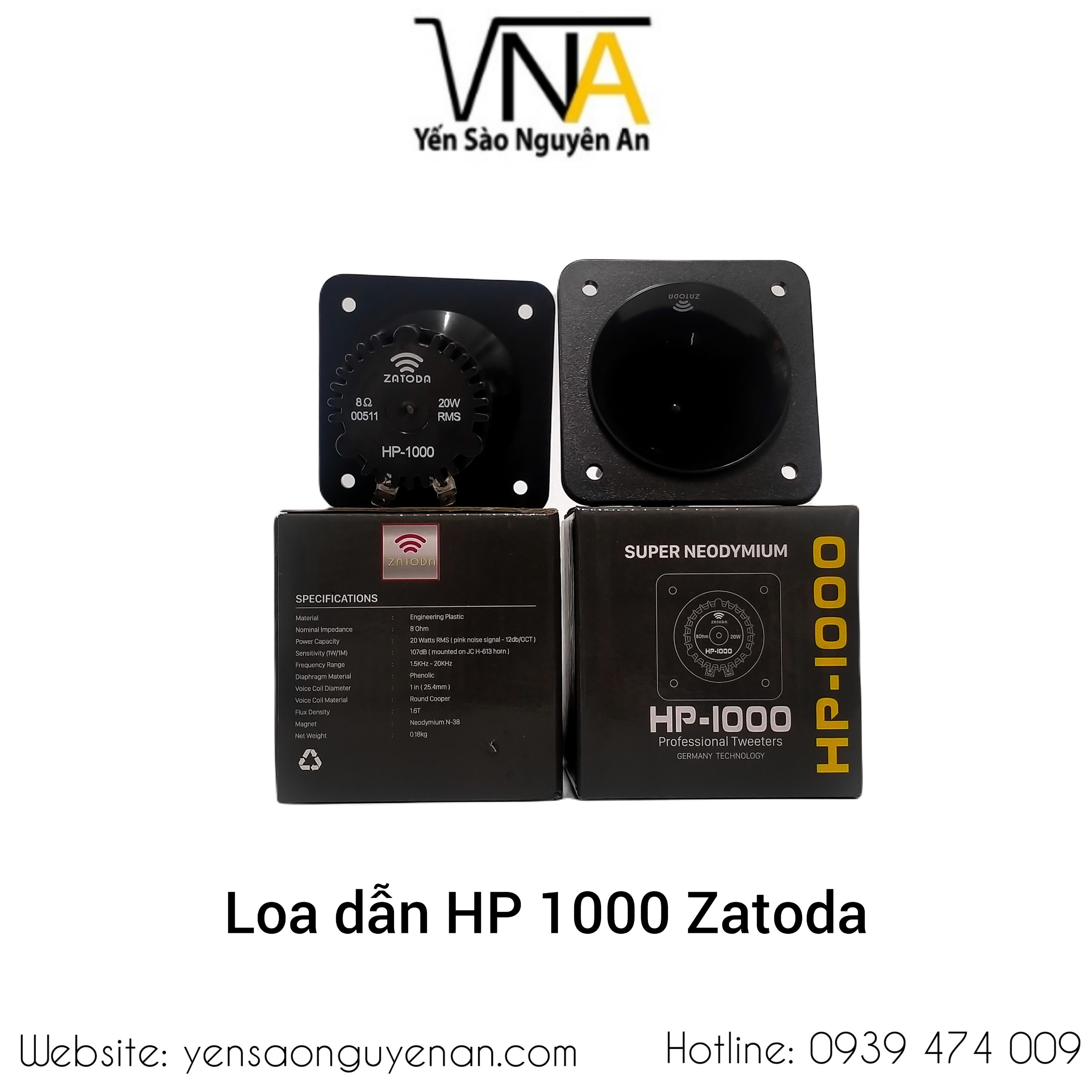 Loa dẫn nhà yến hp-1000-zatoda-vỏ đen