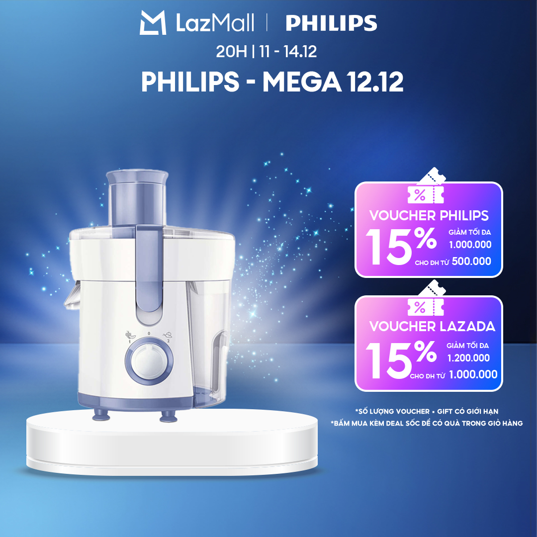   SALE THƯƠNG HIỆU DUY NHẤT 18.11  Máy Ép Trái Cây Philips HR1811 71 300W  Trắng Xanh -Dung Tích 0.5L  Ly Đựng Nước Ép 500ML Ngăn Chứa Xơ Và Vỏ Trái Cây-Bộ Lọc Và Lưỡi Xay Thép Không Gỉ - Hàng Phân Phối Chính Hãng 