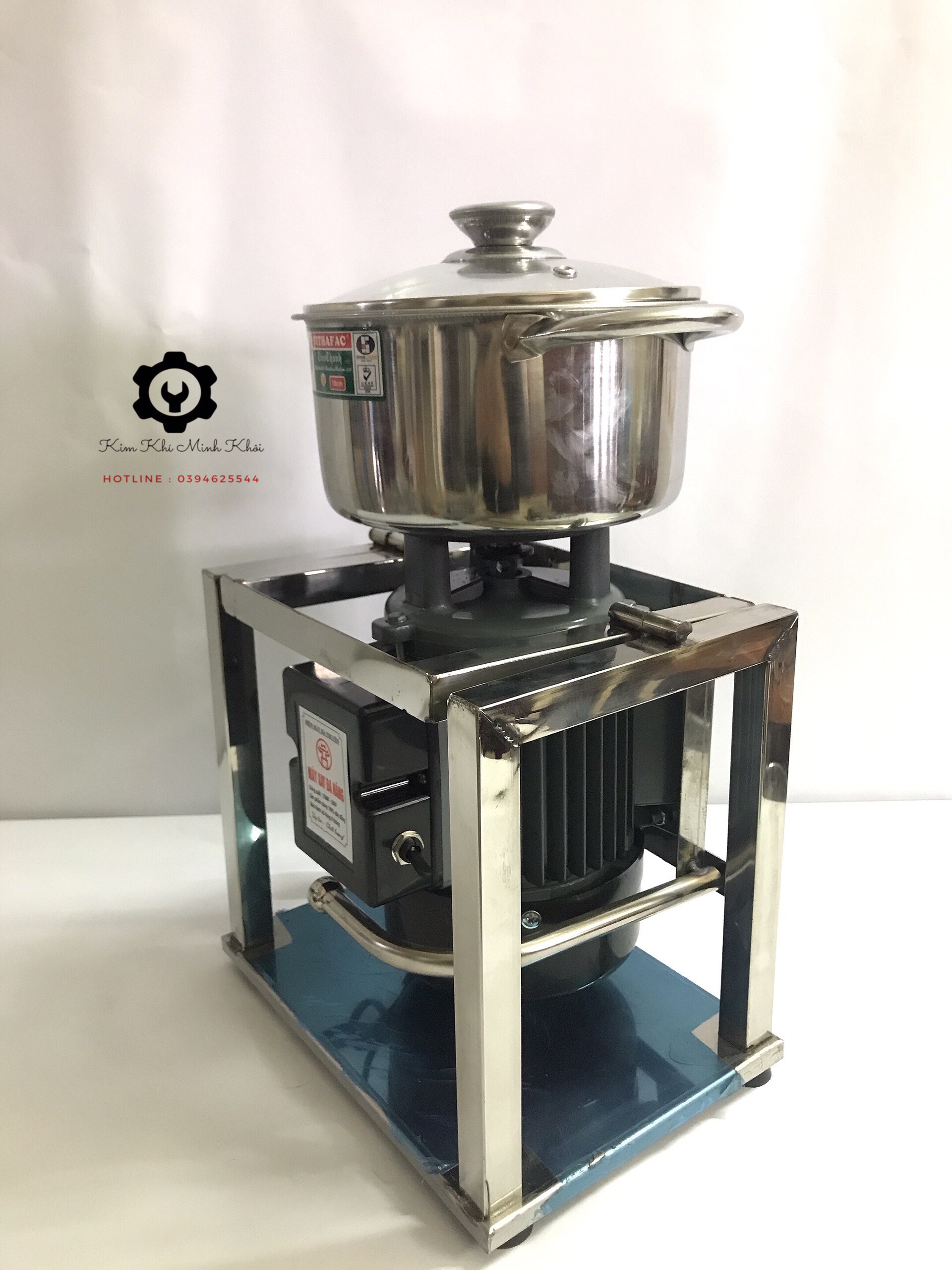 Máy xay thịt làm giò chả công nghiệp gia đình 750W khung inox, cam kết dây đồng 100%