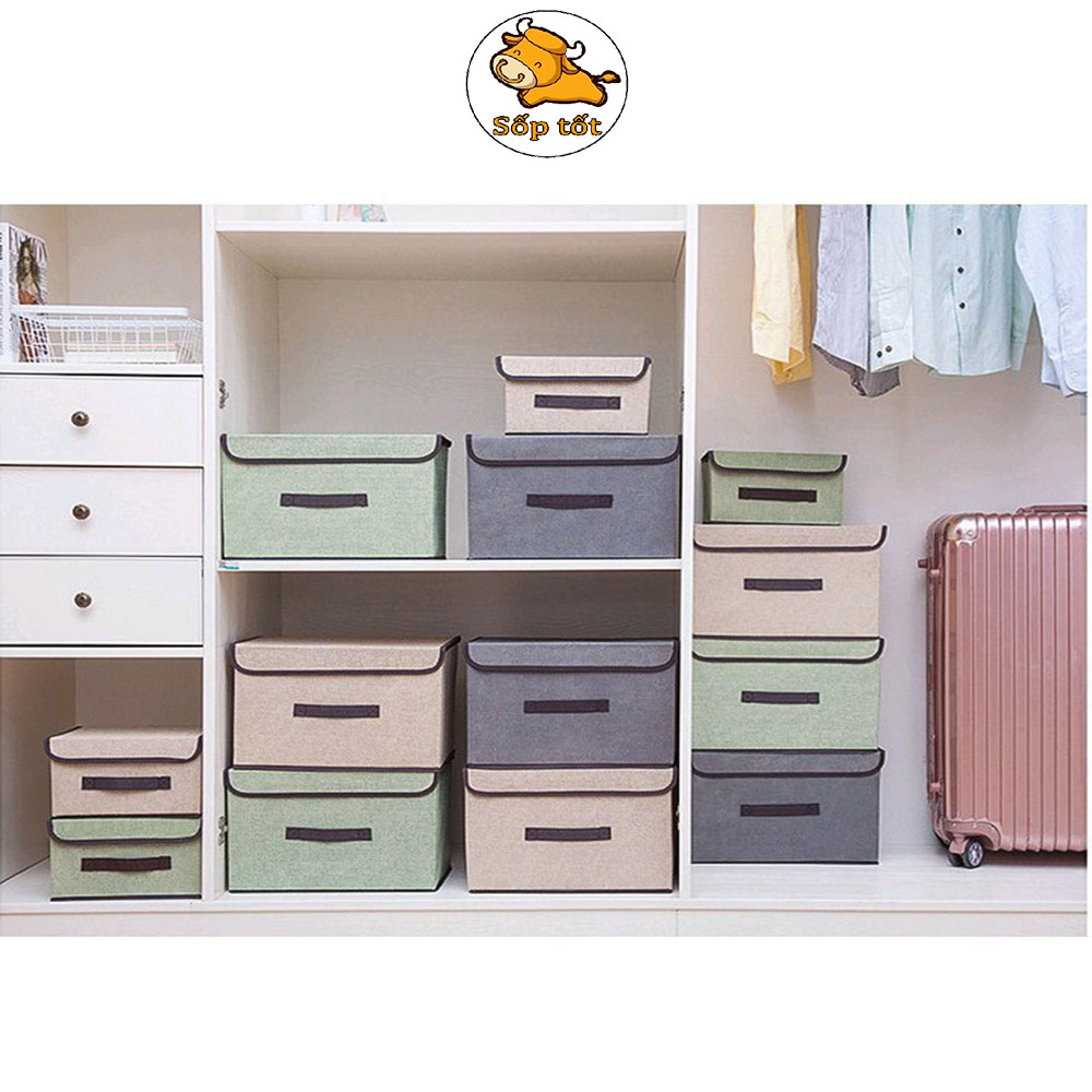 hộp đựng quần áo đa năng có nắp bằng vải tất sách vở đồ lót dùng GD76 GD77 GD111