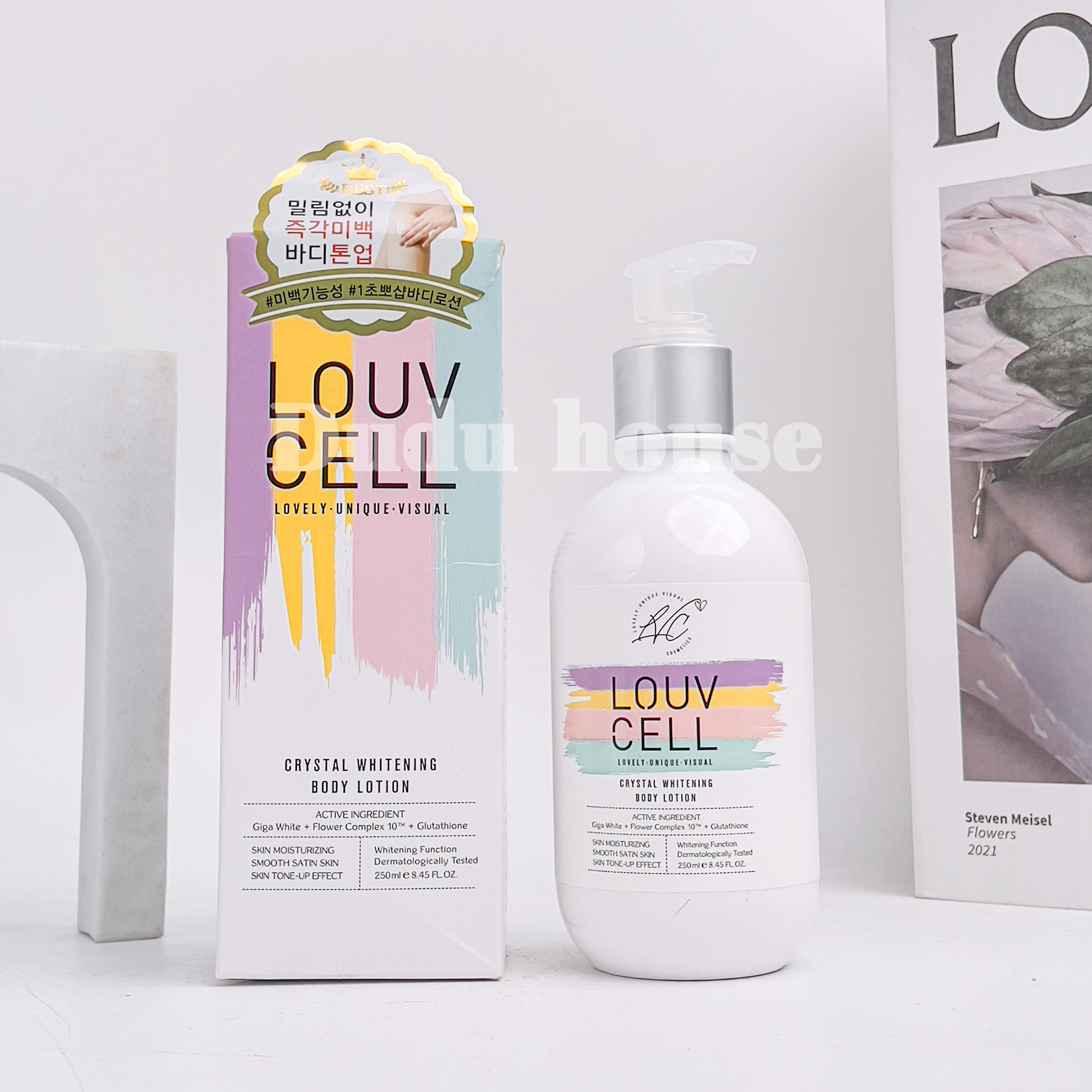 Kem dưỡng ẩm trắng da body Louv Cell Crystal Whitening Body Lotion 250m Duduhouse