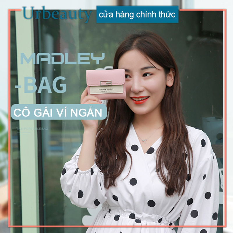 【Urbeauty Mall】Hàn Quốc ví nữ ngắn ví tiền mini đa chức năng gấp thẻ túi da clip