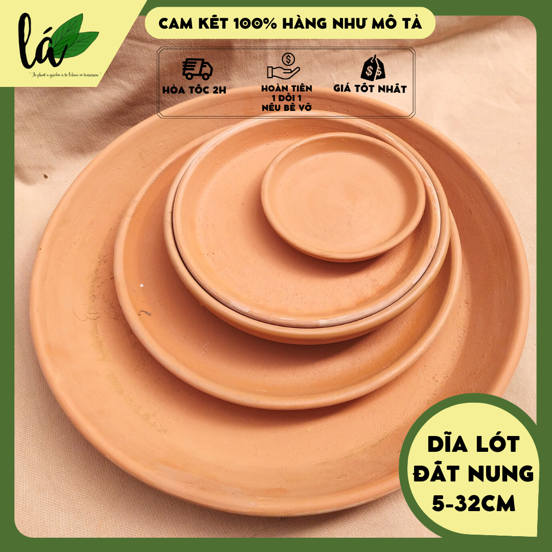 Dĩa lót chậu đất nung trồng cây