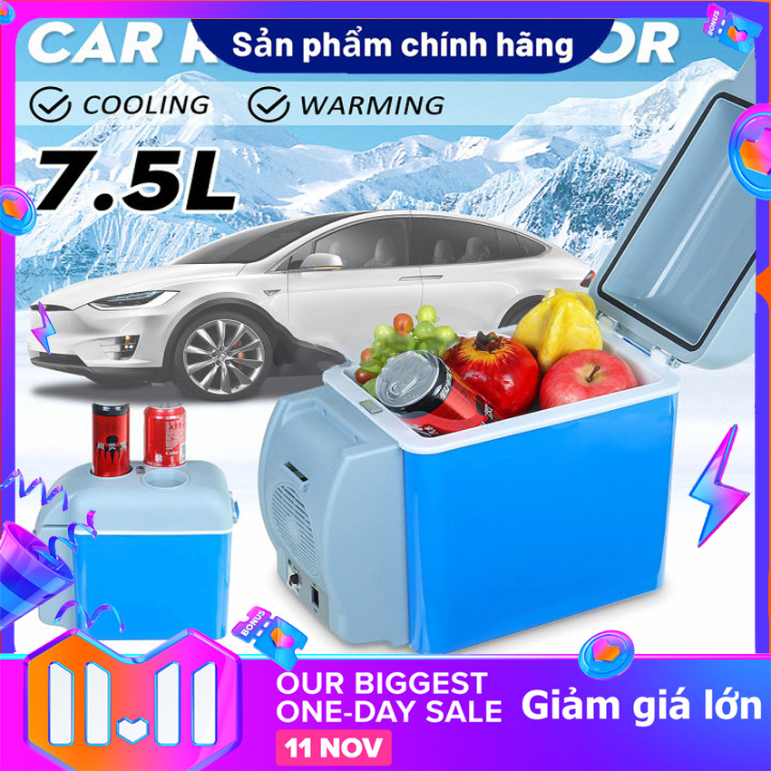 Tủ lạnh mini, tủ lạnh xe hơi 7.5 lít, tiện dụng trên ô tô khi đi xa và dùng cho văn phòng nhỏ, thiết kế nhỏ gọn tiện lợi, bảo hành 12 tháng