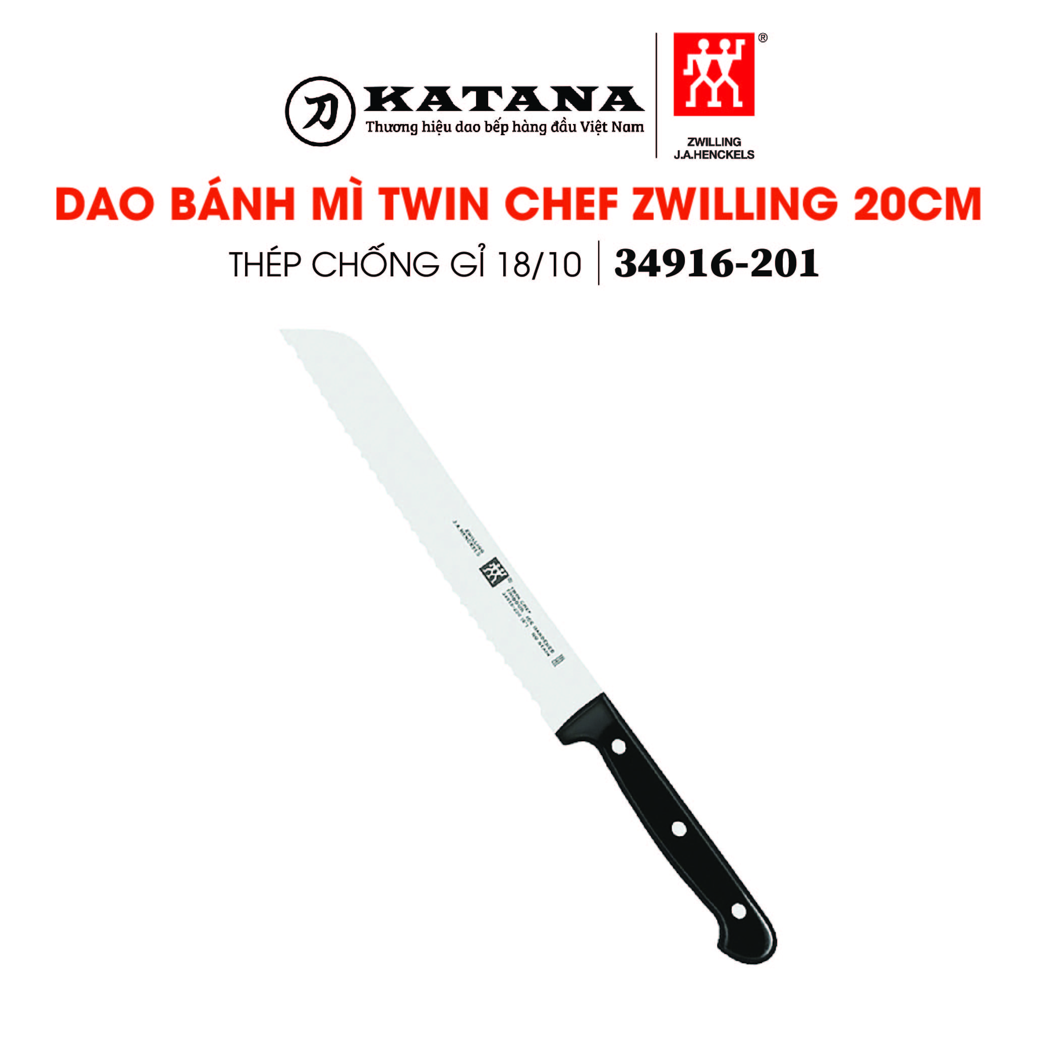 Zwilling - dao bánh mì twin chef - 20cm