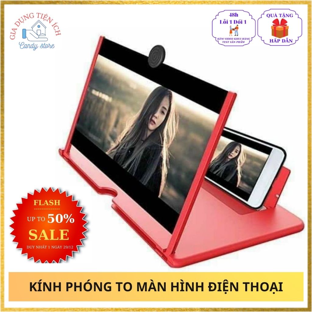 Kính Phóng To Màn Hình Điện Thoại 3D Full HD, Sắc Nét, Bảo Vệ Mắt ,Loại 12 Inch Mới Nhất