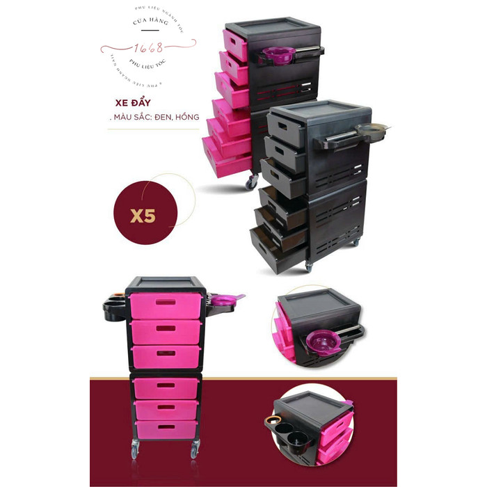  Xe Đẩy Dụng Cụ Làm Tóc Salon Chuyên Nghiệp- Xe Đẩy Salon Tóc - Xe Đẩy Dụng Cụ Tóc 6 Tầng 