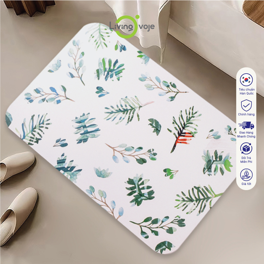Thảm đá thấm nước nhà tắm [size lớn-600x390mm] thảm chùi chân, thảm lau chân - thảm thấm nước,  lót úp chén công nghệ Nhật Bản