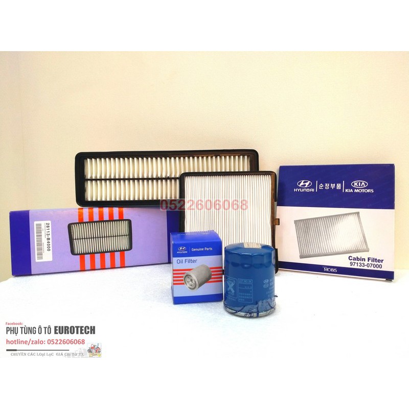 Combo Lọc gió động cơ lọc điều hòa lọc nhớt (lọc dầu) HD i10 & Grand i10