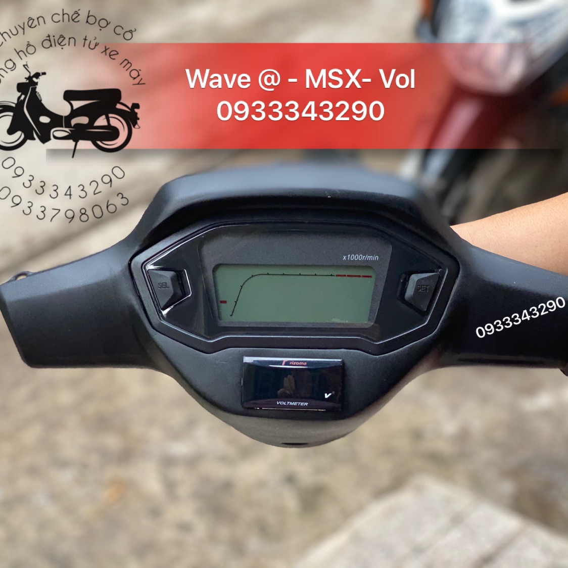 Trọn Bộ Bợ Cổ Wave Nhỏ ( Zx - Thái ) Chế Đồng Hồ Msx - Báo Vol