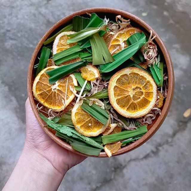 [HCM]Trà chanh sả lá dứa 110g -  thức uống tăng cường sức khỏe cho mùa dịch tăng sức đề kháng detox giảm cân