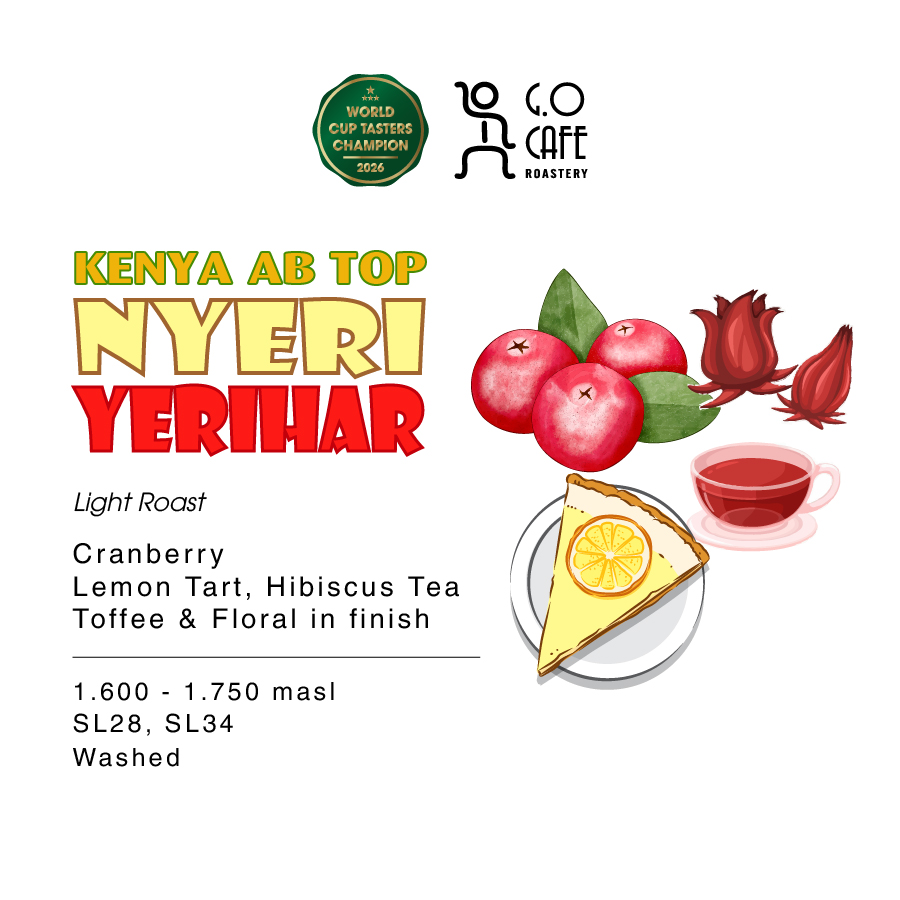 Cà phê đặc sản Kenya Nyeri Yerihar AB Top Washed - G.O Cafe Roastery