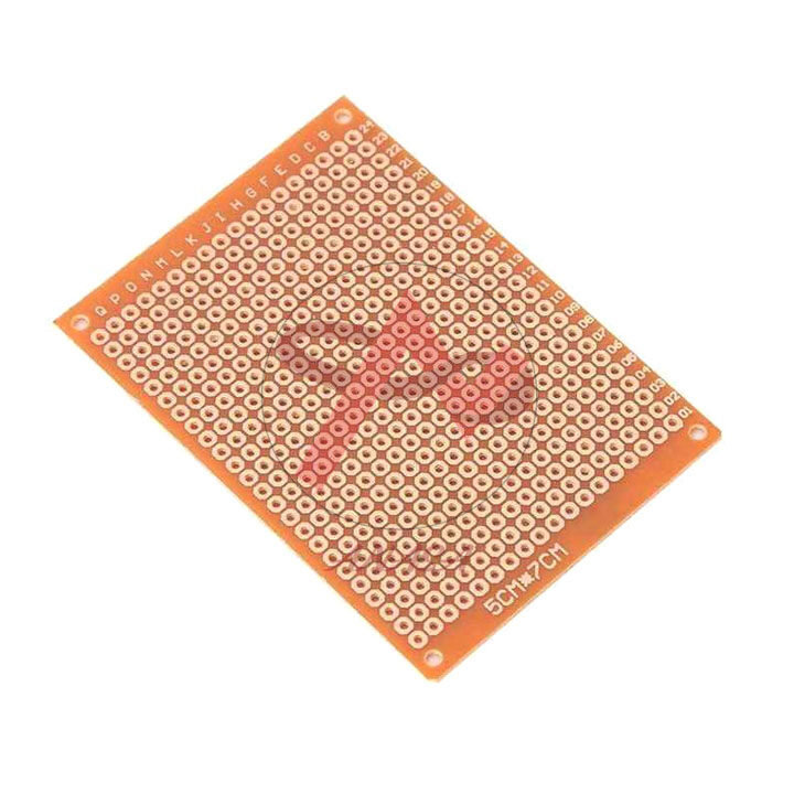 Pcb đục lỗ 5x7cm 1 mặt phủ vàng loại thường