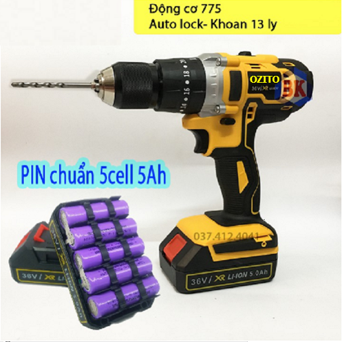 Máy khoan pin, máy khoan bê tông, máy khoan búa, máy khoan bê tông dùng pin 36v ozito 1 pin tặng bộ mũi khoan máy khoan pin, máy bắn vít, máy khoan cầm tay