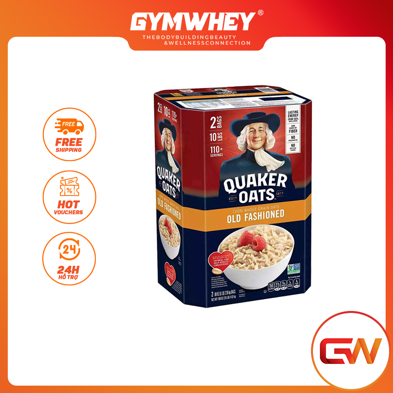 Yến Mạch Nguyên Hạt Cán Mỏng Giảm Cân Quaker Oats Old Fashion 10lbs