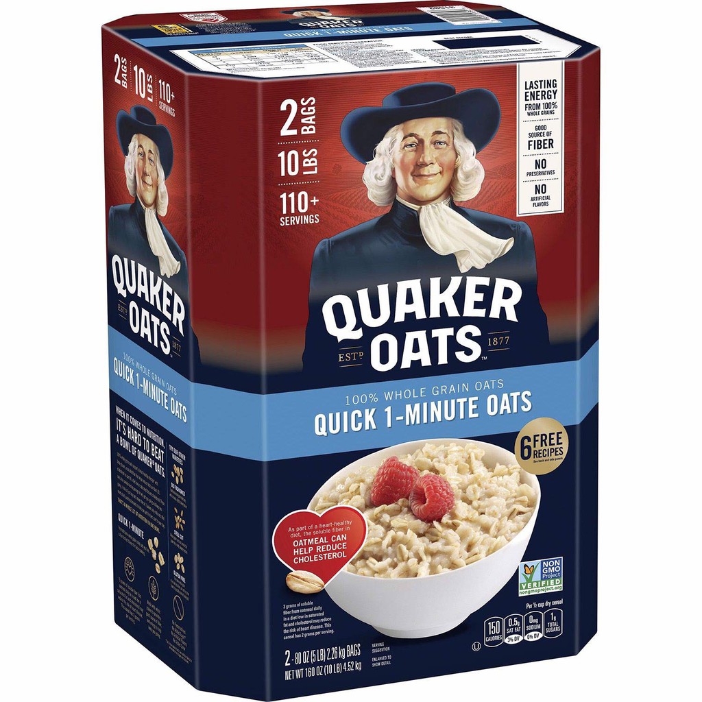 Yến mạch quaker oats mỹ thùng 4.52kg