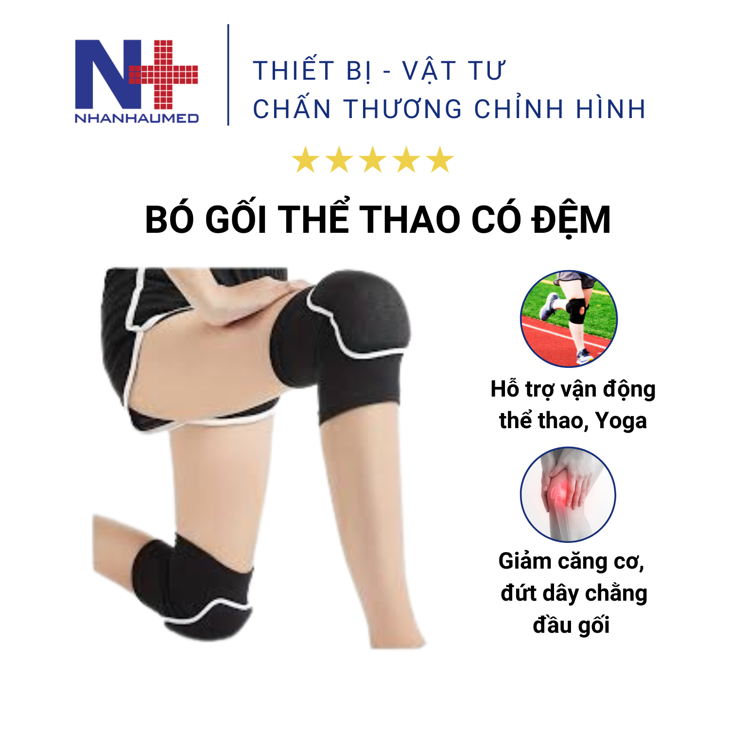 1 đôi bó gối thể thao có đệm siêu êm bảo vệ khớp gối khi tập gym yoga - gối đệm