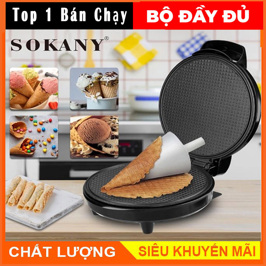  Máy Làm Bánh Hotdog Nhật Bản Ốc Quế Sokany SK 135 Không Dính 750W Thời Gian Nướng Nhanh Tiện Sử Dụng Nướng Bánh Chín Đều Bánh Không Bị Dính Vào Khuôn Rất Dễ Lấy Ra Tiện Sử Dụng Và Dễ Vệ Sinh. 