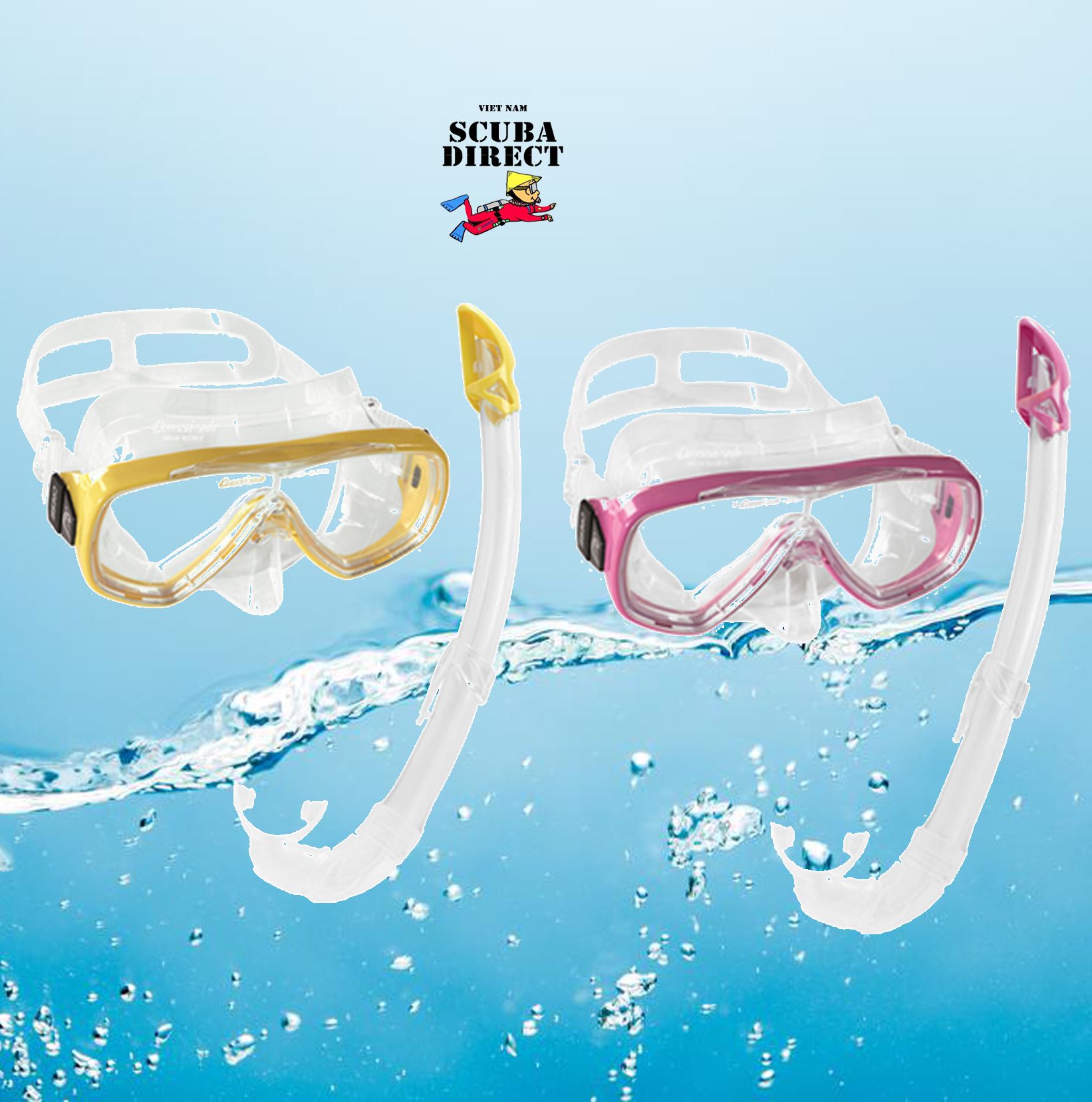 Bộ kính lặn cressi mask snorkel onda set