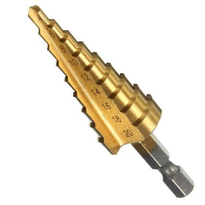 Mũi khoan bậc 4-20mm phủ titanium khoan sắt, nhôm, tôn, hợp kim