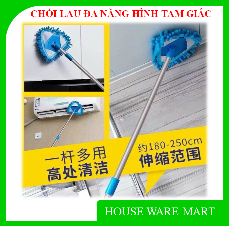 Chổi lau đa năng hình Tam Giác - Lau tường, lau trần, lau sản, lau xe , lau mọi thứ