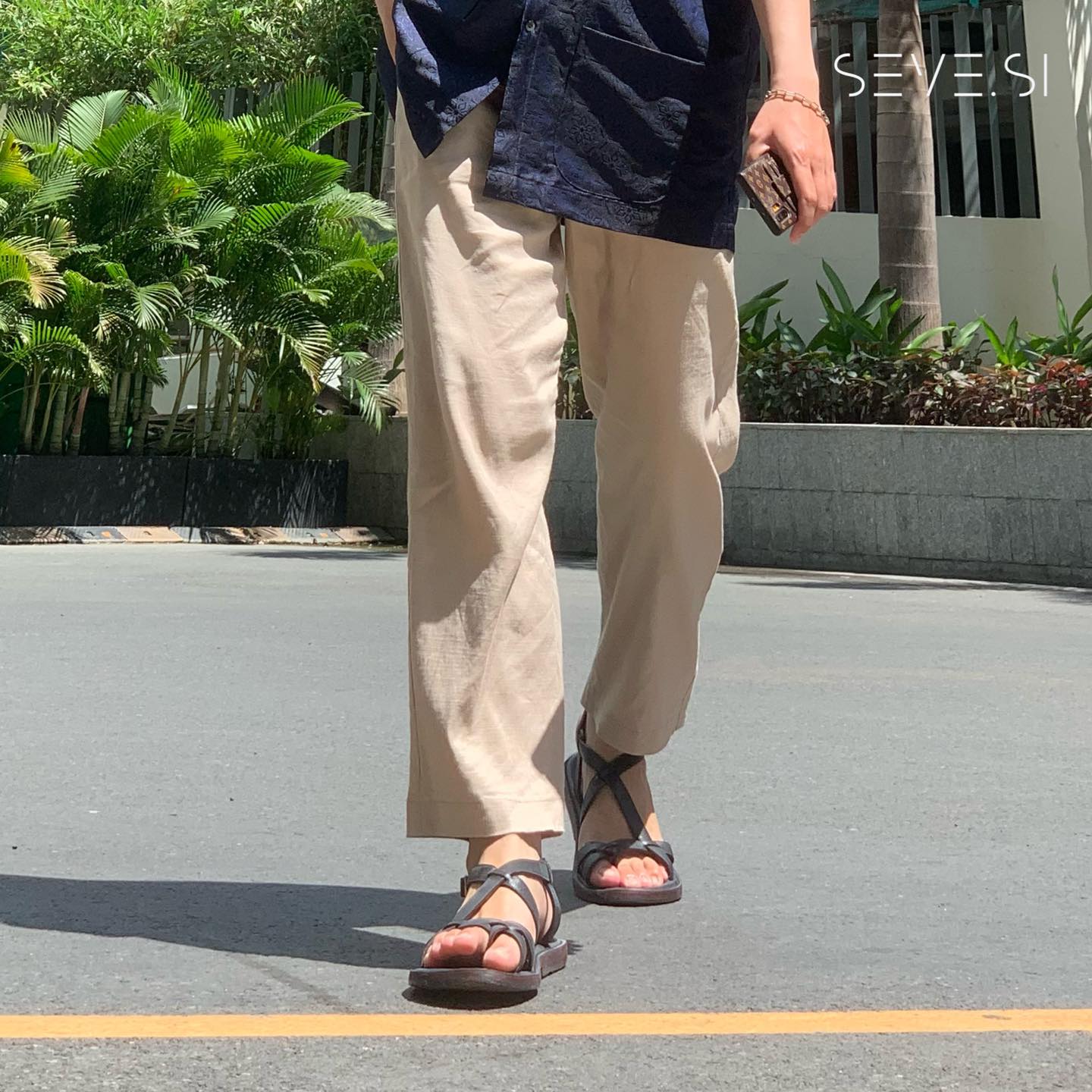Quần dài linen - màu be - seve.si