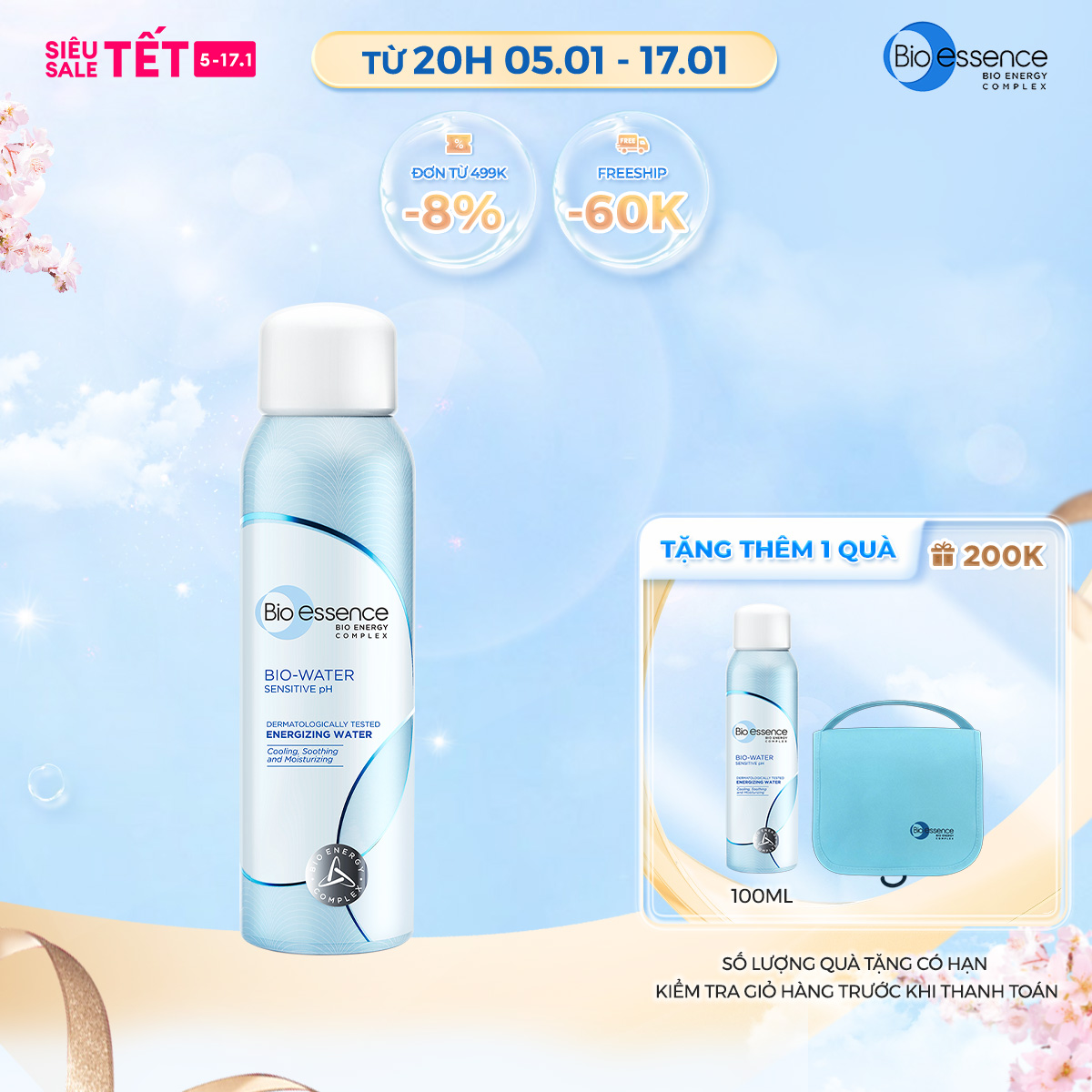 Nước xịt khoáng dưỡng da Bio-Essence Bio-Water Energizing Water 100ml