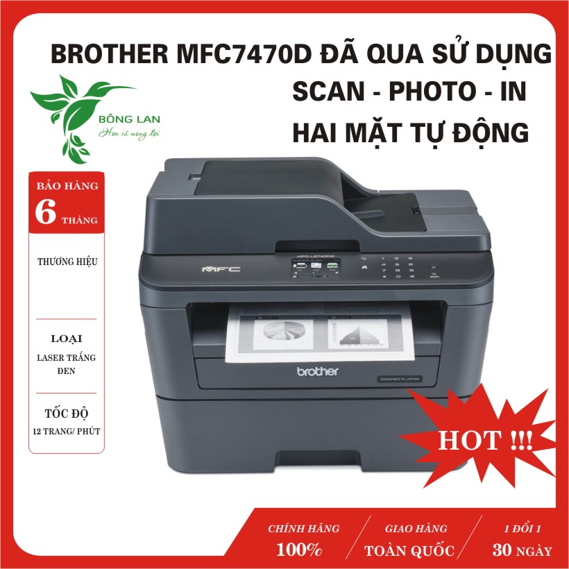 Máy scan, photo, in hai mặt tự động Brother 74701d đã qua sử dụng