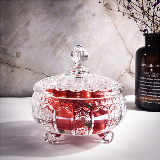 Thố Mứt Thủy Tinh Pha Lê Cực Đẹp Sáng Bóng, tho thuy tinh, hu hat dua.