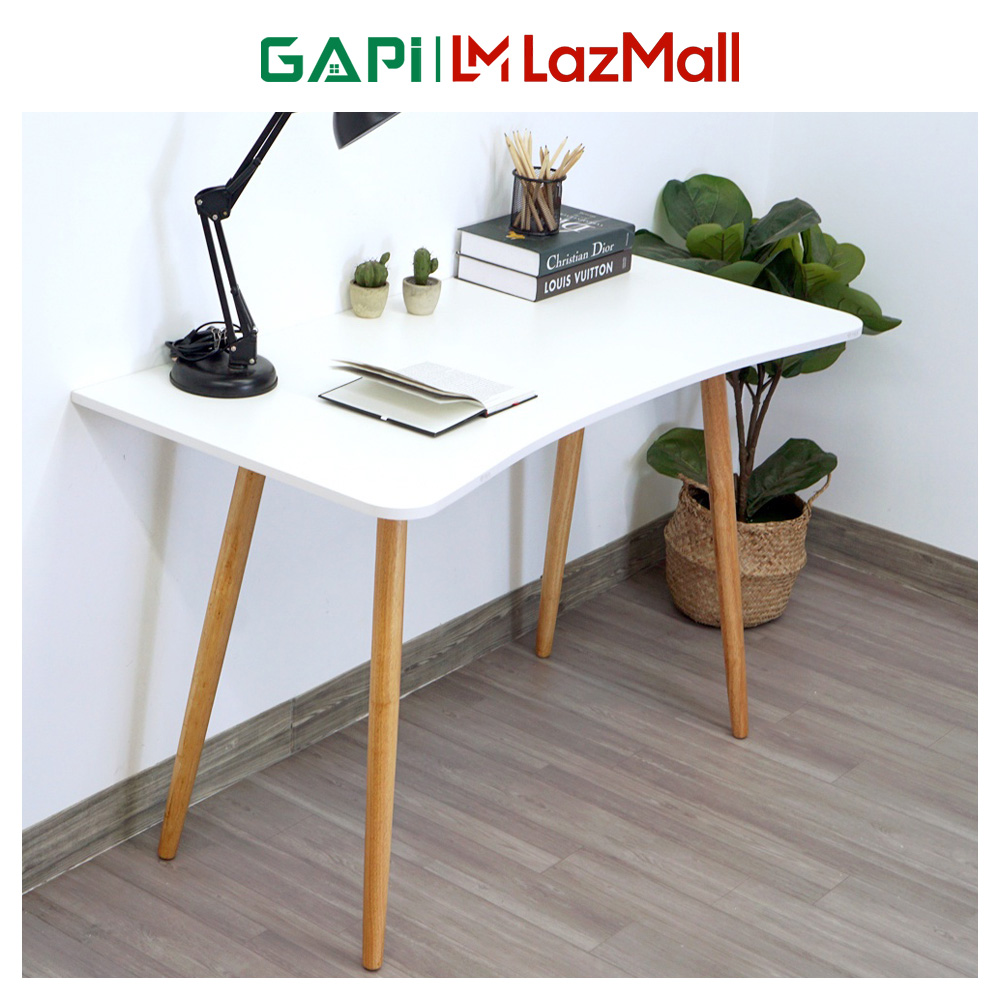 Bàn làm việc, bàn học GAPI chân gỗ phong cách Bắc Âu hiện đại, đơn giản – GP86