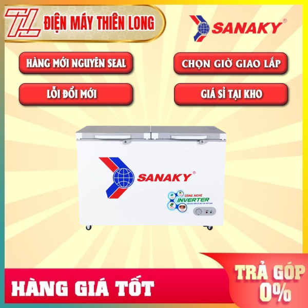 Tủ đông inverter sanaky 305 lít vh-4099a4k - trả góp 0% - giao toàn quốc