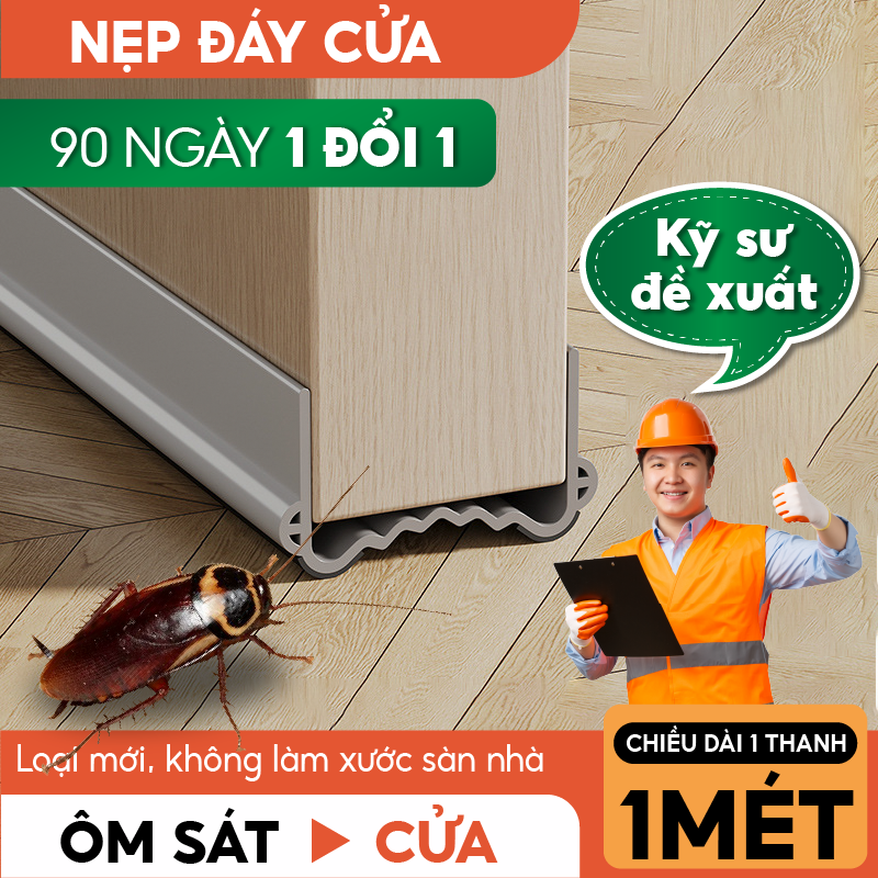 Thanh nẹp chặn đáy khe cửa chống bụi, giảm tiếng ồn, chống côn trùng, Ron chặn đáy cửa V5 ngăn thoát hơi máy lạnh, tránh kẹp chân trẻ DOJA