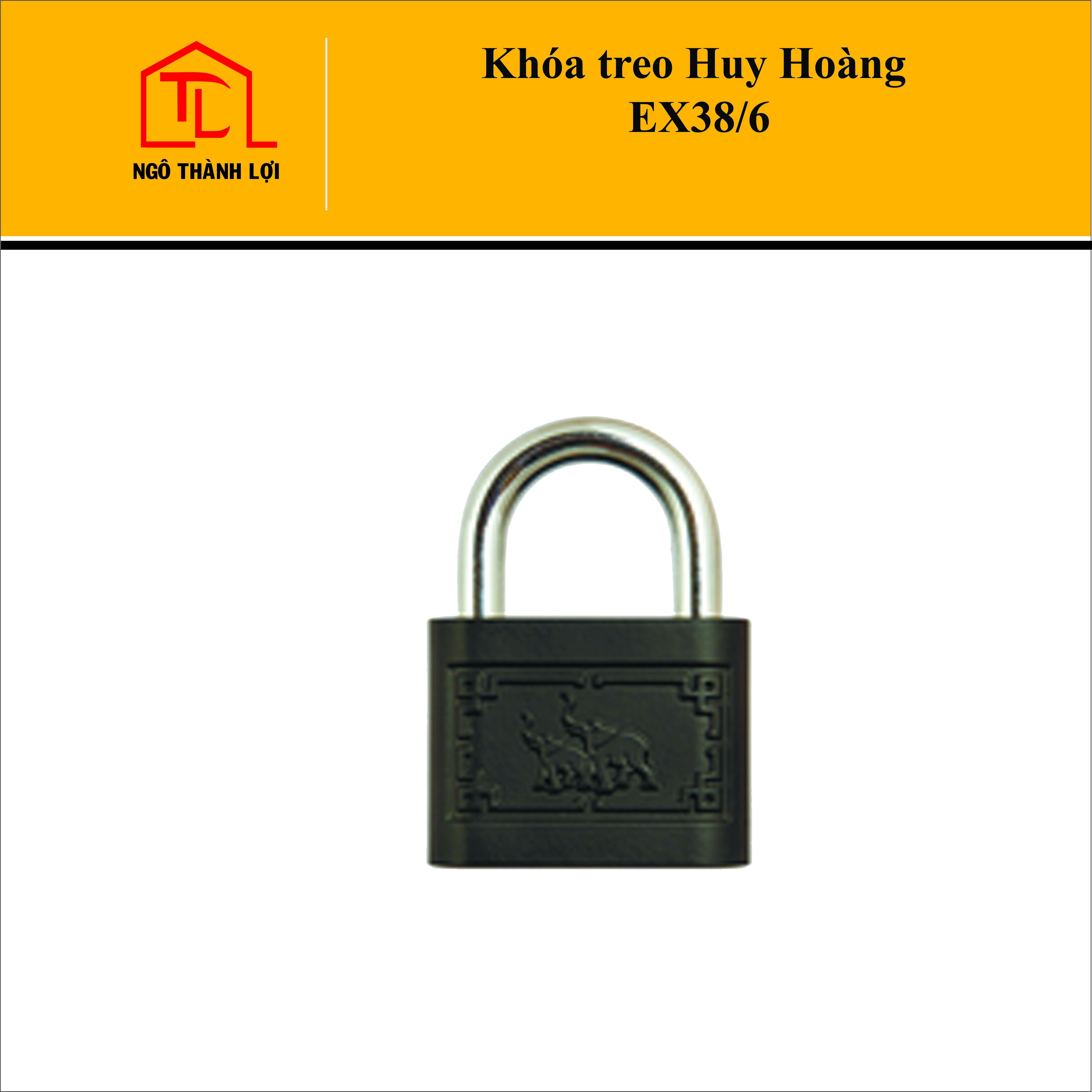 Ổ khóa treo Huy Hoàng EX38/6 - 4 phân / EX52/8- 5 phân chìa vi tính ship toàn quốc tại Ngô Thành Lợi