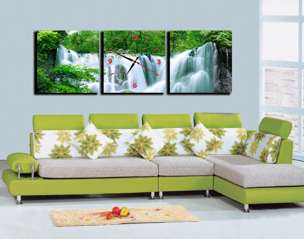 Tranh đồng hồ trang trí thác nước tuyệt đẹp