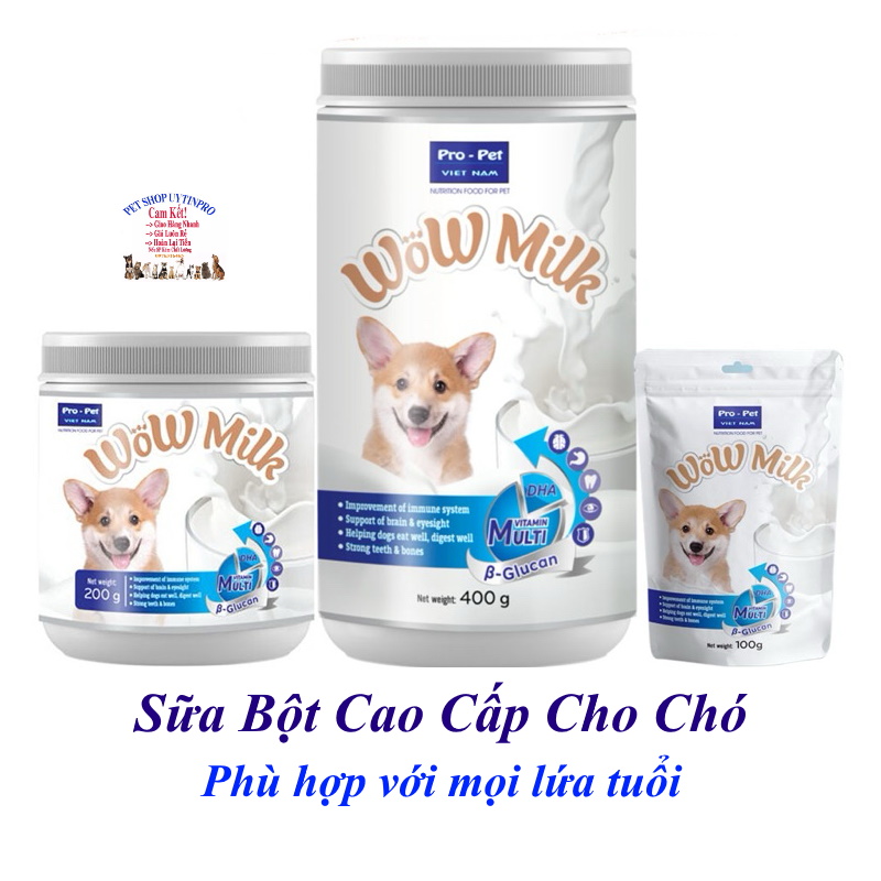 Pro-pet Wow Milk All-Stage Dog Nutrition Powder for Dental & Immune Health - Made in Vietnam