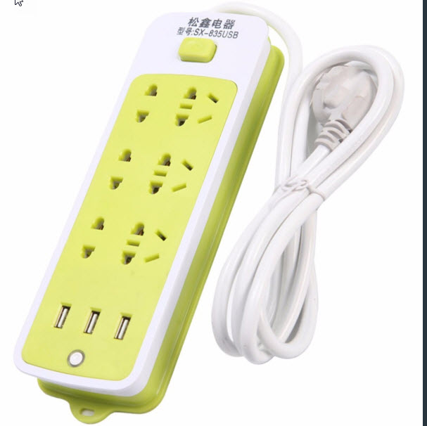 Ổ điện xanh đa năng có 3 cổng cắm USB - Oxanh
