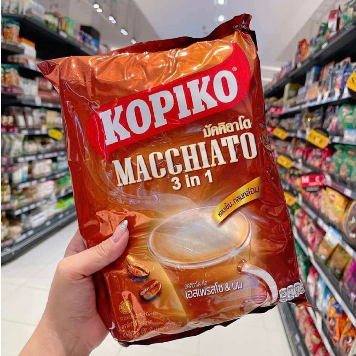 Cà phê sữa hòa tan kopiko macchiato 3in1 thái lan cafe