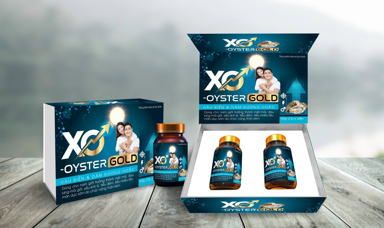 Hộp 2 lọ Viên Uống Tăng Cường Sinh Lý Nam XO Oyster Gold giúp Bổ Thận Tráng Dương ,Tăng Cường Sinh L