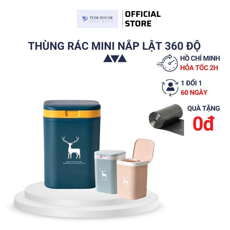 Thùng Rác Mini Hình Hươu Để Bàn Văn Phòng Phong Cách Châu Âu Đa Năng Tiện Dụng Màu Siêu Xinh TomHouseVN