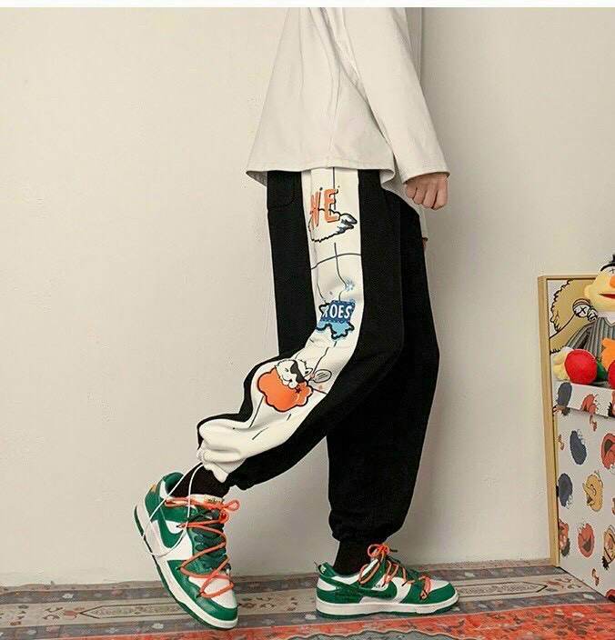 Quần jogger nam nữ logo in không bong tróc tp200